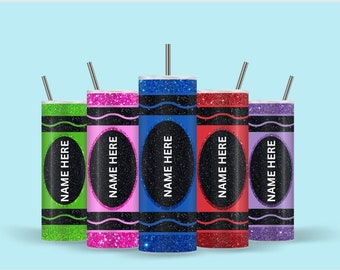 Crayon Personalized Teacher Tumbler, Teacher Appreciation Week Gift, Personalized Teacher Tumbler, Teacher tumbler, Teacher Appreciation Gif