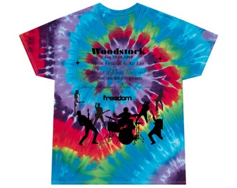 Woodstock Festival Tie-Dye Tee, Spiral Two Colors, Vintage Design.1969 Summer of Music Peace & Love, Freedom, Celebration Art Fair Classic
