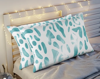 Beach House Pillow Sham, Home Gift, Calming Coral Aqua Design, Beautiful Living Room/Bedroom Decor, Stunning Artistic Home Living Accents