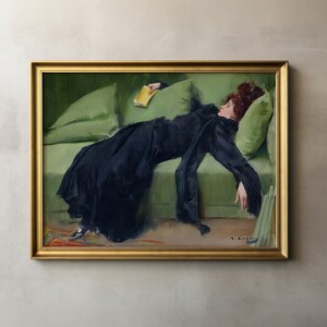 Decadent Woman, Printable Wall Art, Vintage Wall Art, Vintage Painting, After the Dance, Digital Download
