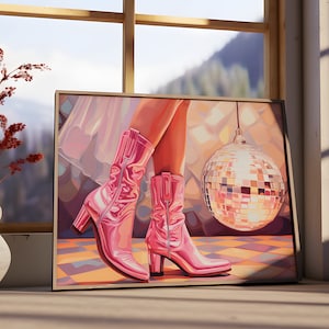 Pink Disco - Trendy Wall Art, Gift for Her - Digital Download