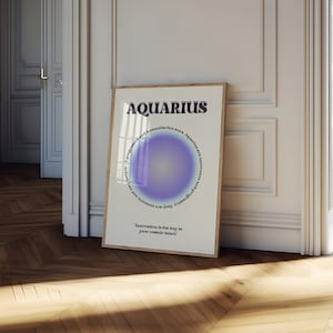 Aquarius Aura Poster - Zodiac Aura Poster | Retro Style Art Prints