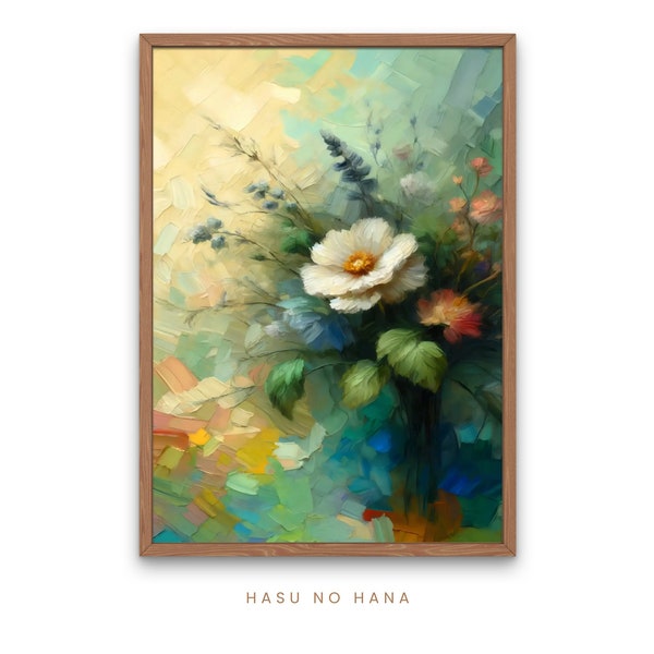 Abstract Floral JPEG Artwork, Oil Painting File, Colorful Digital Download for Home Decor and DIY Projects, Modern Impressionism Decorate