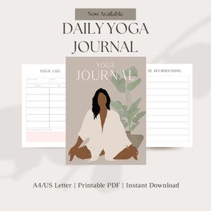 Daily Yoga Journal | Yoga Planner | Printable Journal | Wellness Journal | Digital Journal | PDF