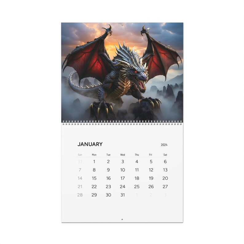 Epic Dragon Wall Calendar Year of the Dragon Chinese New Year Planner