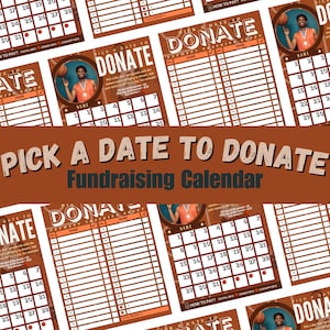 Fundraising Calendar Pick a Date to Donate Basketball Fundraiser Pay a Date Fundraiser Digital Fundraiser Editable Fundraising Printable