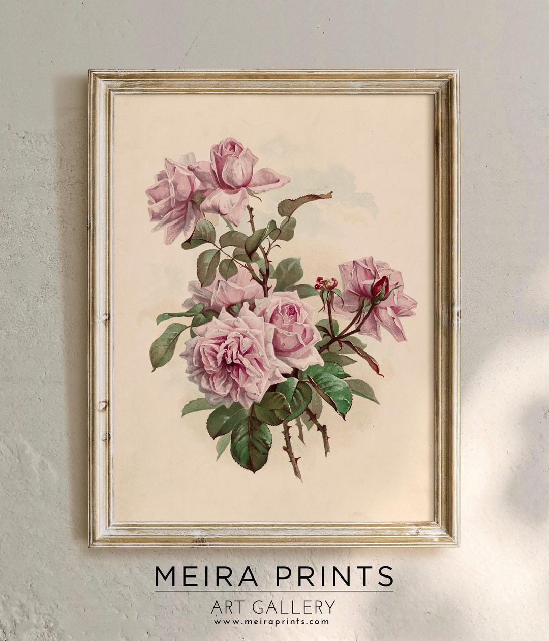 Vintage Pink Floral Still Life Printable Wall Art, Antique Rose Flower ...
