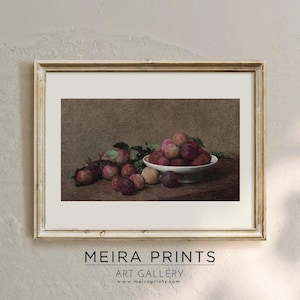 Still Life Fruits Printable Wall Art, Vintage Country Kitchen Art Print, Antique Fruit Painting, Rustic Kitchen Décor, Dining Room Prints