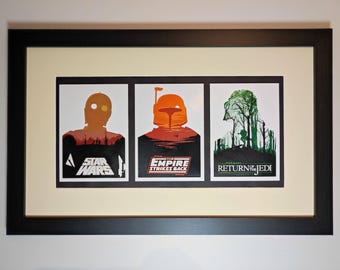 Star wars film posters, 3D wall art, framed