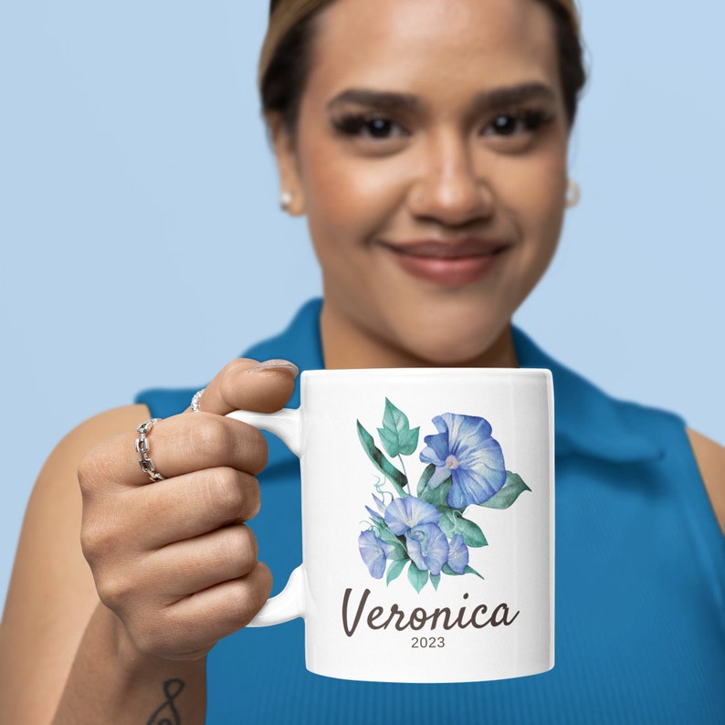 Custom Made Mug Birth Month Flower Gift Personalized Gift Birthday Gift