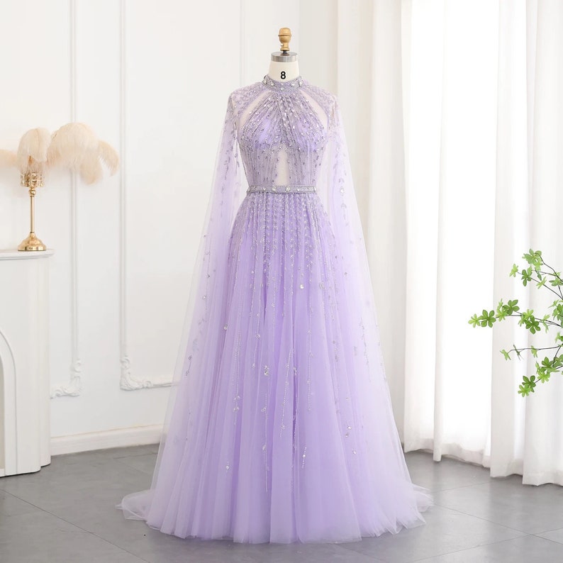 Robe de mariée de style enchantée/ Robe de style elfique/ Robe avec cape/ Robe scintillante/ Robe brillante/ Robe avec col/Robe dos nu image 8