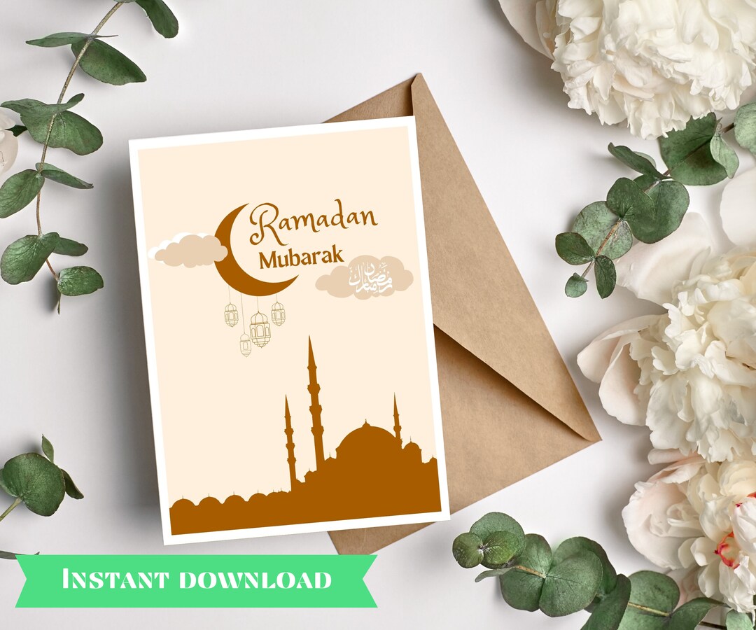 Ramadan Mubarak Printable Card,ramadan Kareem,ramadan Gift,eid Mubarak ...