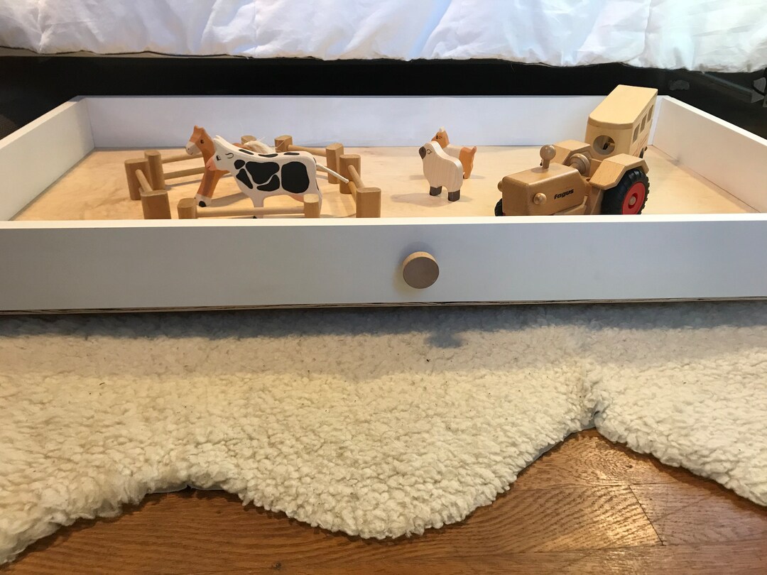 Under BED TRAIN TABLE & Trundle Drawer Three in One, for Play, Storage
