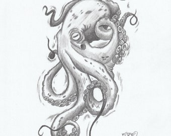 Octopus - original pencil artwork