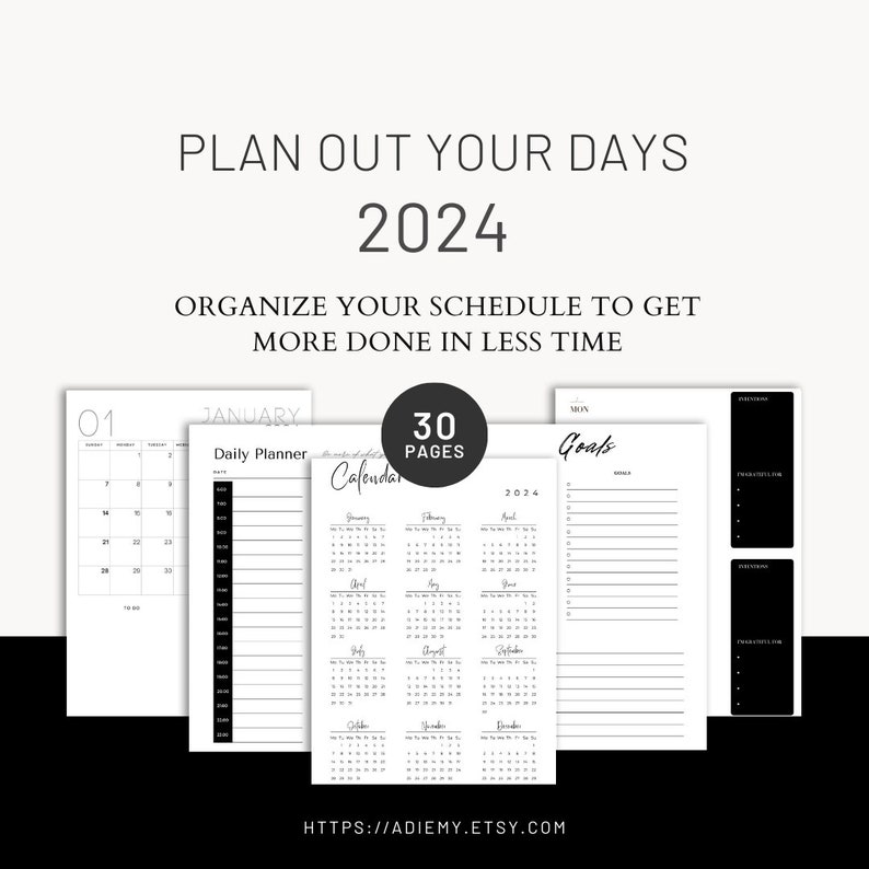 2024 Digital Planner Template Portrait Digital Planner Etsy