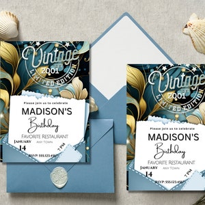 Mermaid Birthday Invitation, Birthday Invitations, Editable Party Printable Invitations retro Party Instant Download, Digital Download pdf