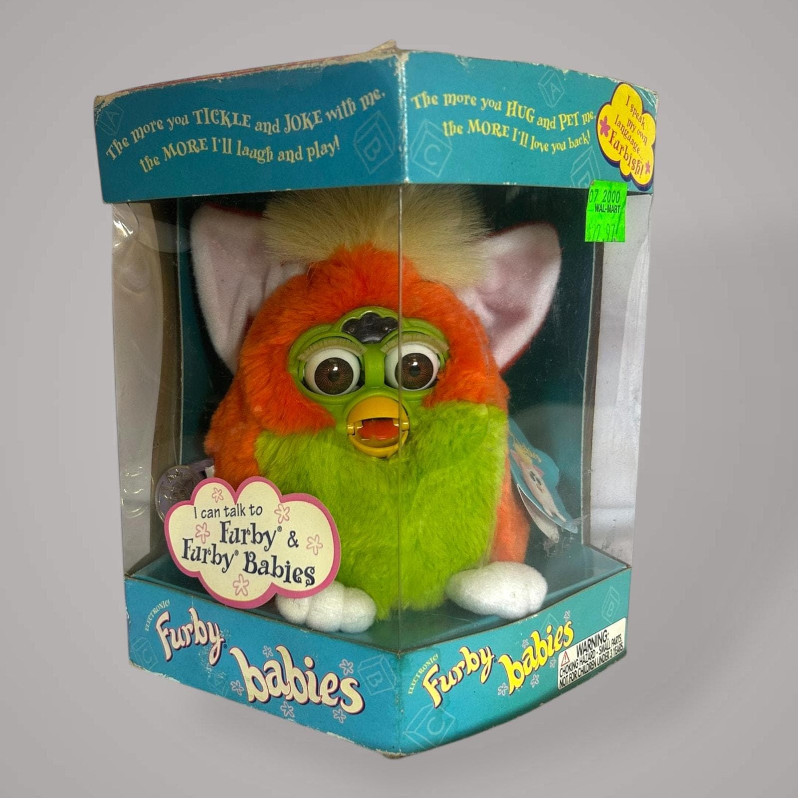 New in Box 1999 Furby Babies – Orange and Green – Tiger Electronics –Vintage Toy