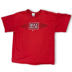 1990s Nike Air Max T-Shirt XXL Red Graphic Tee Vintage Nike Shirt Big Logo Swoosh Streetwear Sportswear Retro 90s Tee