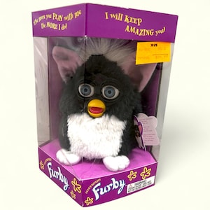 Sealed 1998 Furby: Black & White, Blue Eyes - Vintage 90s Collectible