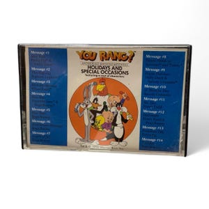 Cinta de casete vintage de Looney Tunes de 1990: contestador automático con dibujos animados divertidos, rara
