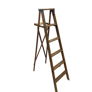 Vintage Wooden Step Ladder: 6ft Rustic Farmhouse Display