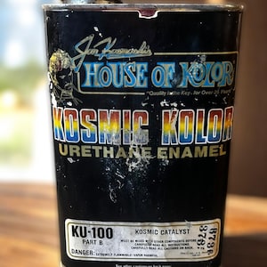 Vintage House of Kolor KU-100 Kosmic Catalyst – Utwardzacz emalii poliuretanowej lata 80. i 90. XX wieku