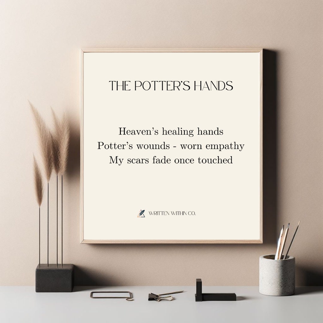 Potter's Hands Poem Print Inspirational Christian Verse God as Creator