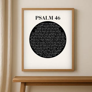Psalm 046 Scripture Wall Art | Be Still and Know Printable | Christian Bible Verse Decor | Minimalist Faith-Based Digital Download Psalm 46