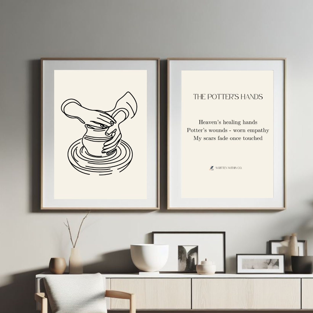 THE POTTERS HANDS Bundle Inspirational Poem and Art Print Christian