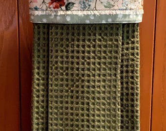 Toalla de cocina/horno/manos/invitados colgante vintage floral hecha a mano ~ 100% algodón
