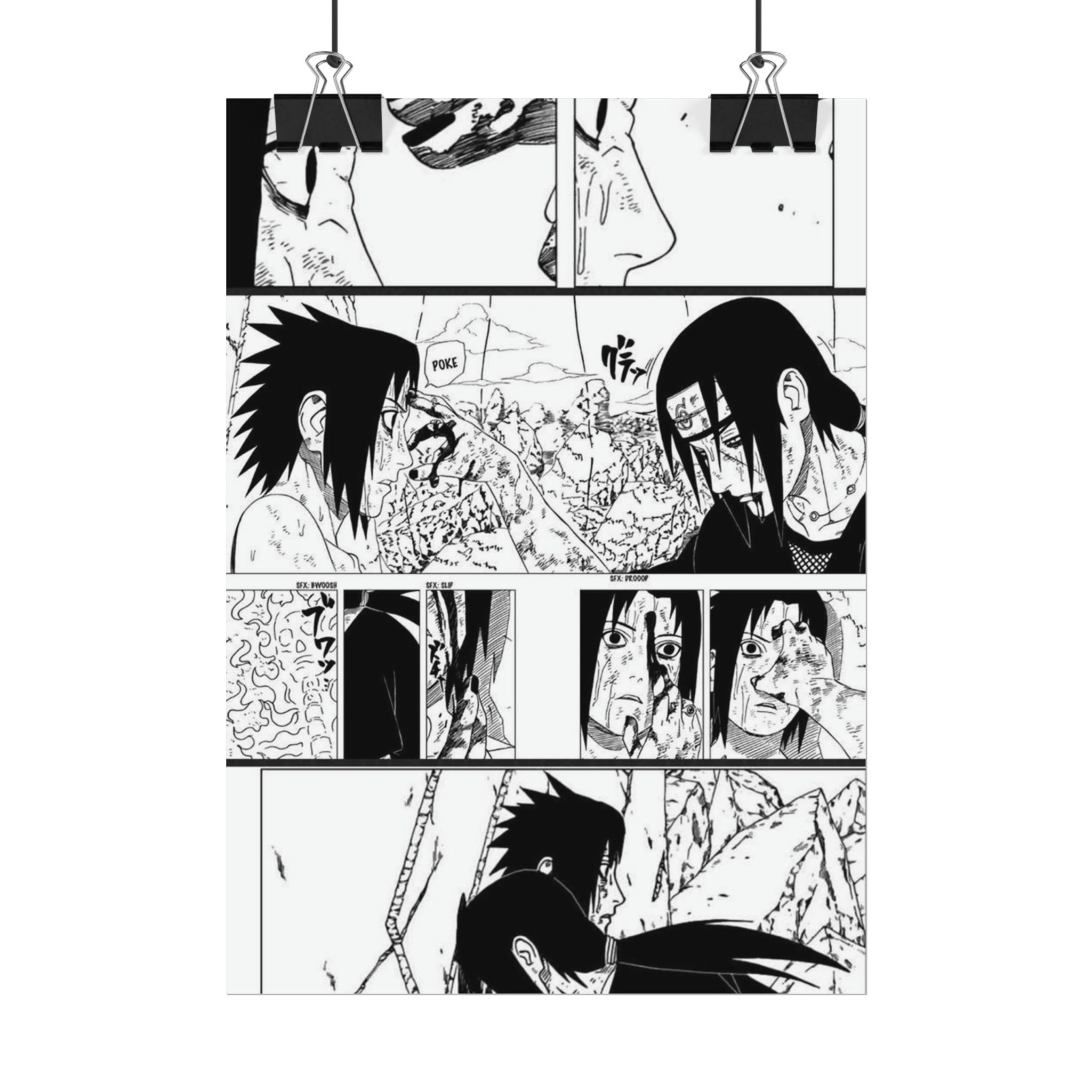 Naruto-Anime Posters/8.25”x12.75”/Naruto Eyes/Manga/Poster  Boards/Naruto&Sasuke