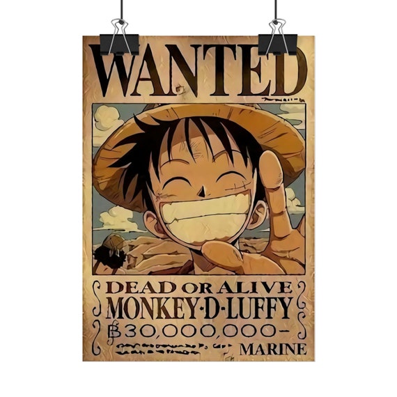 One Piece Poster - Wanted Luffy Bounty – One Piece Gifts