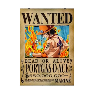 Portgas D Ace Bounty - One Piece Bounty Posters - Room Art - Wall Art