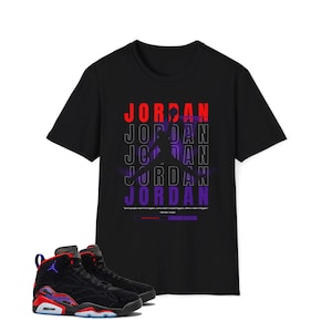 Jordan inspired Unisex Softstyle T-Shirt Match Sneaker purple red 2 tone