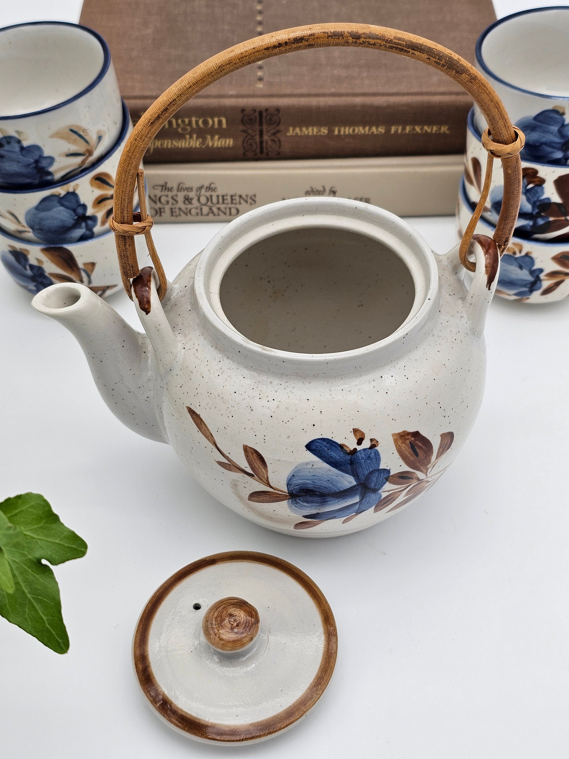 Vintage Chi Kiang Stoneware Tea Set Teapot Six Cups - Etsy Vintage Chi Kiang Stoneware Tea Set Teapot Six Cups - Etsy
