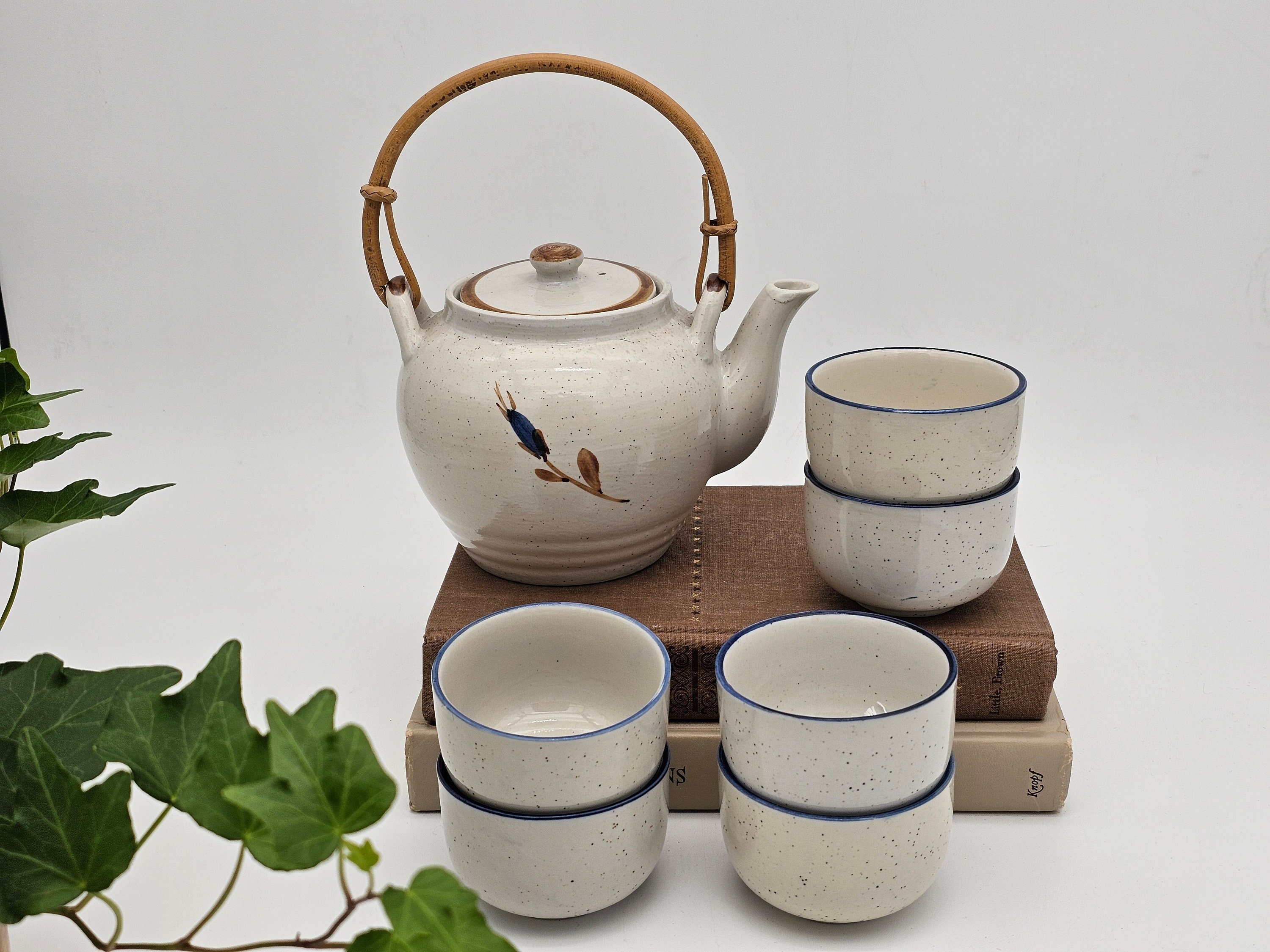 Vintage Chi Kiang Stoneware Tea Set Teapot Six Cups - Etsy Vintage Chi Kiang Stoneware Tea Set Teapot Six Cups - Etsy