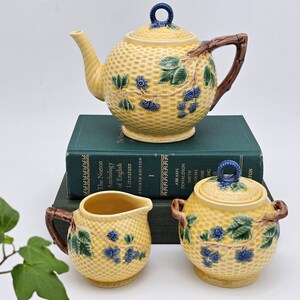 Vintage Tiffany & Co. Portugal Porcelain Yellow Wicker Textured