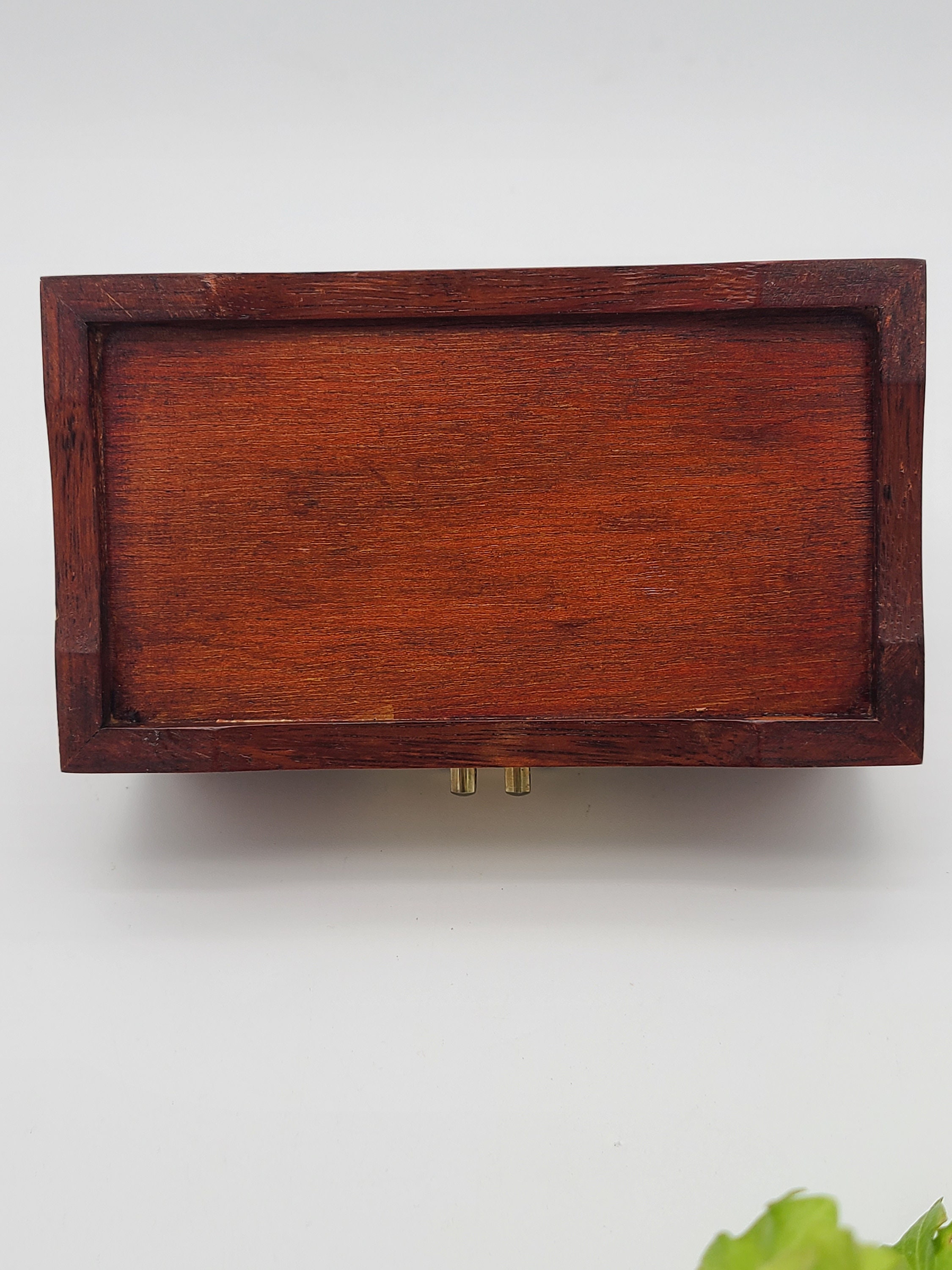 Vintage Chinese Wood Jewelry Box With Brass Fittings Etsy