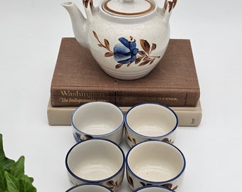 Vintage Chi Kiang Stoneware Tea Set Teapot Six Cups - Etsy Vintage Chi Kiang Stoneware Tea Set Teapot Six Cups - Etsy