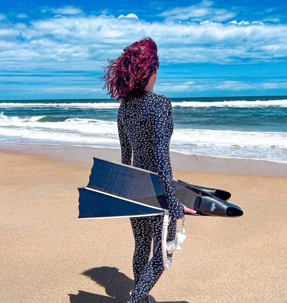 Full Body Rashguard UV Swimwear Long Sleeve Bathing Suit Sunprotection  Freediving Suit Women's Wetsuit Dive Skin Spotted Eagle Ray 
