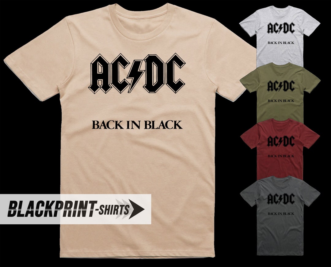 ACDC Back in Black Poster T Shirt Cotton Men's All Sizes S-5XL 18 ...