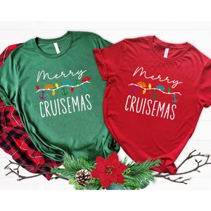 Vrolijk cruisemas-shirt, familie kerstcruise shirts, vakantie vakantie familie bijpassende cruiseshirt, kerstcruise shirt kerstshirt