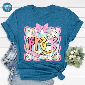 Pre-K Shirt, Preschool T-Shirt, Back to School Shirt, Pre-K Toddler Kid Shirt, Pre-K Teacher Shirt, First Day of School, Preppy Pre-K Shirt