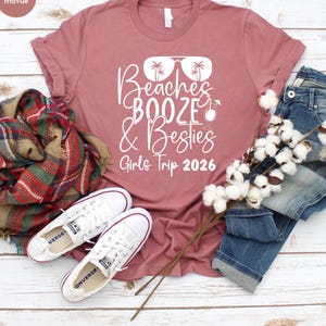 Girls Trip Shirt, Beaches Booze & Besties 2026, Bachelorette Trip Shirt, Girls Vacation Outfits, Beach Vacation, Matching Girls Trip Tshirts image 9