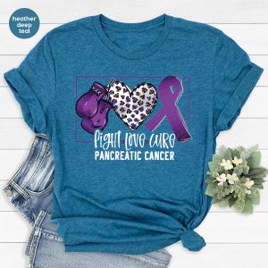 Pancreatic Cancer Awareness Shirt, Purple Ribbon Shirt, Cancer Survivor Gift, Cancer Fighter Gift, Cancer Support Tees, Family Support Shirt