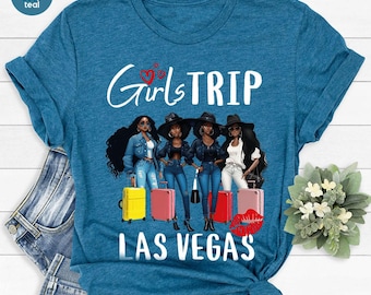 Maglietta per ragazze in viaggio a Las Vegas, ... addio al nubilato a Las Vegas, Maglietta per viaggio a Las Vegas, Maglietta retrò per ragazze in viaggio a Las Vegas