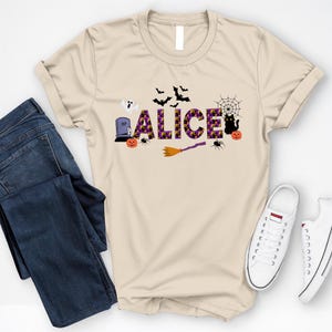 Custom Name Halloween Shirt, Custom Kids Halloween Name Shirt, Personalized Halloween Shirt, Spooky Season Custom Shirts, Toddler Spooky Tee