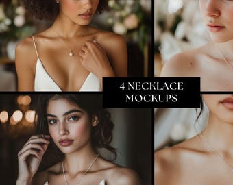 4 ネックレス モックアップ、ジュエリー モックアップ、ネックレス モデル エレガントなネックレス ディスプレイ モックアップ、ネックレス ディスプレイ、高品質のモックアップ ネックレス モデル