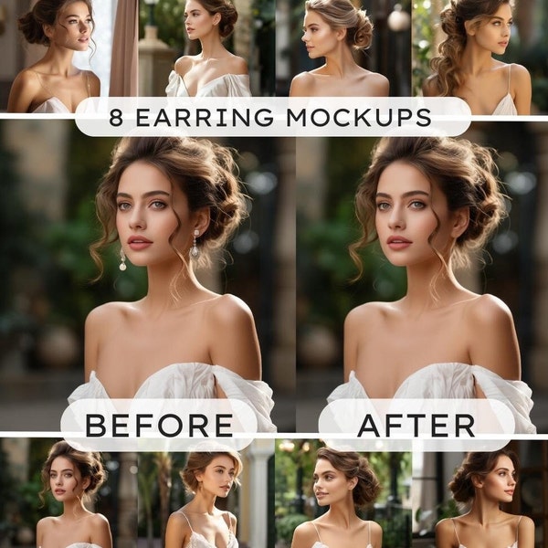 Earring and Necklace Model Bundle, Earring Jewellery Mockups, High Quality Mockups Earring Display