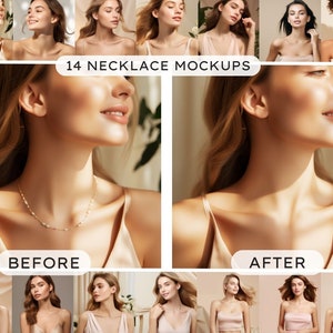 Necklace Mockups Bundle, Necklace Models, jewelry Mockups, High Quality Mockups Necklace Models image 1